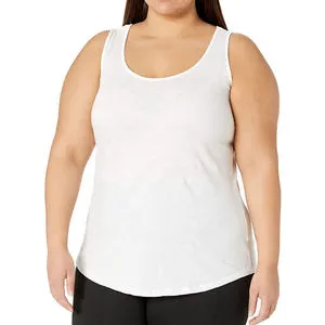 OEM Custom Made Women's Plus Size Casual Tank Tops 100% Cotton Breathable Eco-Friendly Front Logo High Quality