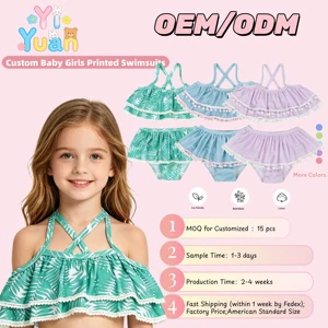 2026 Summer Girls Bathing Suits Girls Bikini Set Ruffle Swimsuit Printing Cute Two Piece Swimsuit for 1-6 Years Girl