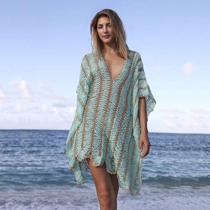Ready to Ship Women Crochet Hollow Out Beach Cover up Beachwear Sexy Knitted Swimsuit Cover up Crochet