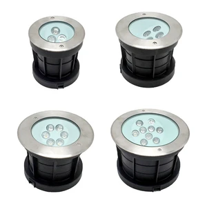 Adjustable Angle Round Underground Light, Colorful LED Floor Brick Light, Embedded Landscape Lamp for Square, Staircase