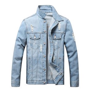 New Arrival Slim Fit High Quality Men Denim Jackets Solid Color Cotton Material Made Men Denim Jackets For Adults