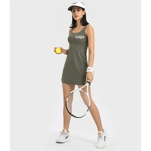Custom Women's Outdoor Running Sports Dance Dress Short Jumpsuit Lined Tennis Dress Shorts Hidden Pocket New Adult Age Group
