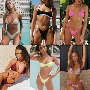 Stock Summer Beach Women's Tank Top Swimsuit V-neck Sexy Mixed Bikini Set Clearance Wholesale Random Shipment
