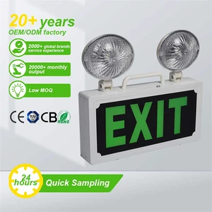 Indoor Adjustable Double Heads Rechargeable Emergency Light Fire Exit Sign Emergency Portable Light