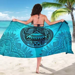 Cover up Beach Wrap Women Painting Flower Rayon Sarong Pareo Beachwear