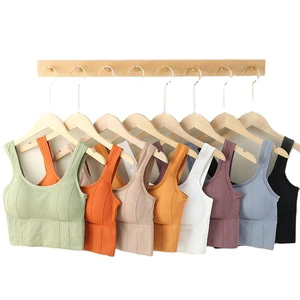 New Arrival Breathable Sports Bra Crop Top Anti-sweat Fitness Top Women Seamless Yoga Bra Push up Sport Top