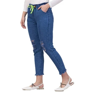 Street Wear Style Custom Women's Jeans Washed Blue High Waist Fashion Casual Hot Sale Wide Leg Jeans for women
