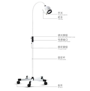 KWS Medical Clinic Surgical Electric LED Lamp CE ISO Certified Class I 4000-5000K Color Temperature Portable Floor Stand