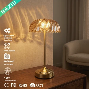 2026 New Floral Glass Table Lamp Light Luxury Wabi-Sabi Style French Retro Romantic Ambient Light For Bedroom Bedside Room