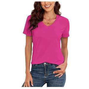 Women's Casual O-Neck T-Shirt Plus Size Quick Dry Breathable Canvas Polyester/Cotton Summer Short Length Button Customized Color