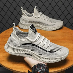 Wholesale Autumn Spring Knit Running Sneakers Lightweight Casual Sport Shoes Breathable Sports Shoes