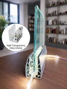 Modern Stainless Steel & Aluminum LED Glass Railing System with Frameless Design Light Strip for Villa Balcony Deck Staircase