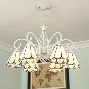 Church Style Stained Glass Chandelier Pendant Light 100% Real Tiffany Stained Glass Handmade Lampshade