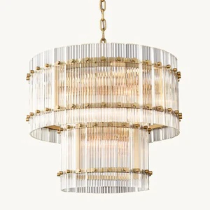 Luxury American Gold Glass Hanging Lamp Home Decoration Lighting Living Room Dining Room Gold Handmade Glass Pendant Light