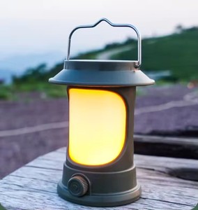 Vintage LED Camping Lantern Rechargeable Waterproof Portable Outdoor Tent Light Handheld Warm Light for Hiking Fishing