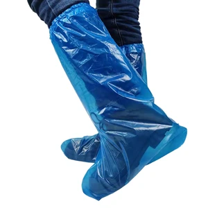 High Quality Customized Plastic Shoe Cover Non Skid Disposable All Round Long Waterproof Boot Shoes Cover