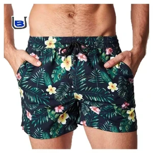 Custom Designed Plus Size Beach Sea Printed Swim Trunks Mesh Floral Anti-Wrinkle Casual Hawaiian Men's Pants Trouser Shorts Sets