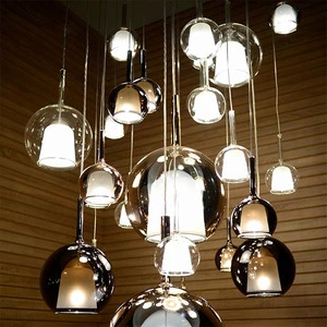 Restaurant Bars Nordic Hand Blown Glass Chandelier Kitchen Living Room Hanging Lamp Staircase Lobby Modern Glass Pendant Light