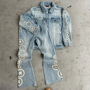 2026 New Fashion Women's Denim Set Casual Streetwear Wash Jacket and Jeans Two Piece Cowboy Suit