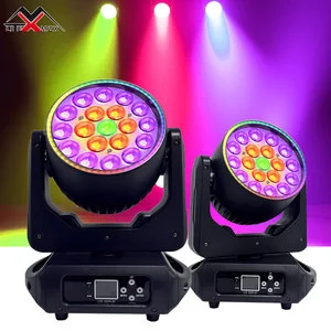 Professional 19x15W RGBWA 4-in-1 LED Moving Head Wash Light High CRI Ra95 DMX512 Stage Lighting For DJ Disco Club Show