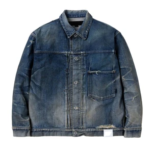 Hot Selling Men's Vintage Denim Jacket High Quality Winter Formal Outerwear Breathable Eco-Friendly Y2K Design Patchwork