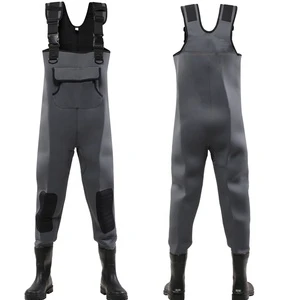 LYWISH 100% Waterproof 4mm Neoprene Fly Fishing Waders Men Chest Waders With PVC Boots Hunting Bootfoot Waders For Fishing