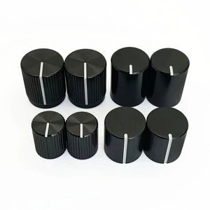ALUMINUM Black Silver Anodized Brushed Pre-amplifier Speaker Rotating Metal Potentiometer Control Knob For 6mm D Shaft Or 18T