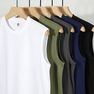 Odm 220Gsm Pure Cotton Basketball Shoulder Vest Custom Design Sleeveless Round Neck Collar DTG Comfortable Tshirt Men