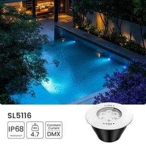 12V LED Pool Lights IP68 Waterproof Surface Underwater Color-Changing 2700-6000K Stainless Steel Lamp Body Par56 50000 Hours