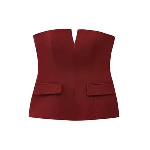 Fashionable elegant V-neck women's loose sleeveless pure color vest