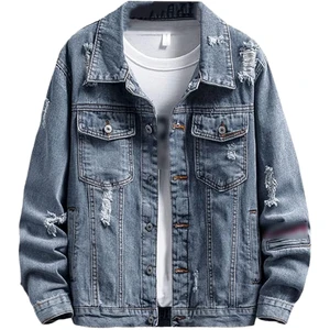 Men's Breathable Washed Denim Jacket Casual Streetwear Outerwear with Zipper Closure and 300g Fabric for Winter Daily Wear