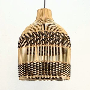 Factory Hot Sale Natural Handmade Lampada De Bambu Bamboo Weaving Lamp Wicker Hanging Lamps Rattan Pendant Light Lamps