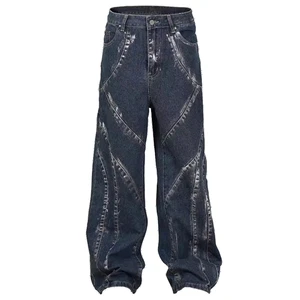 Men's Street Artisan Heavy Duty Restored Denim Plus-size Jeans 100% Cotton Plus Size Straight Leg Jeans