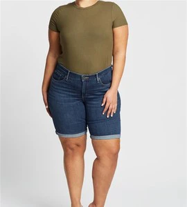 Private Label Jean Shorts Women Mid Rise Jean Shorts Double Stitch Denim Premium Wash Boutique Supply