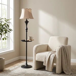 Factory Price Luxury Floor Lamp OEM ODM Modern Standing Tall Lamp with Wireless Charging for Hotel Home Office Decoration