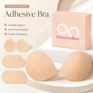 Niidor Adhesive Bra Strapless Ultra Sticky Invisible Push Up Silicone Bra Multiple Colors Sizes Reusable For Backless Dress