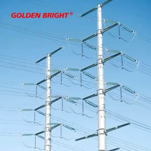 Golden Bright 32M Flood Lighting Poles High Strength Galvanized Steel Industrial Outdoor Floodlight Pole