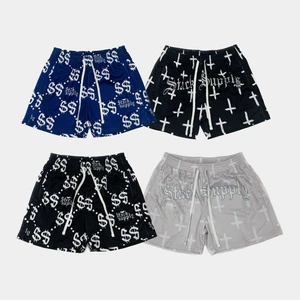 Custom Men's Beach Swim Shorts with Logo Design Casual Mesh Trunks Breathable and Eco-Friendly