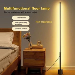 Modern Smart Floor Lamp, WiFi Remote Dimmable LED Atmosphere Bedside Desk Lamp for Hotel Apartment Bedroom Indoor Use