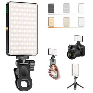 ST120 Mini LED Camera Light Dimmable 2500-9000K Panel Lamp with Bi-Color LED and Tripod for Studio Video Shooting