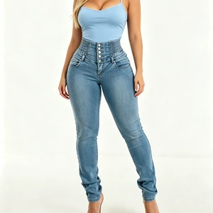 Women's High Waist Skinny Jeans Slim Fit Stretch Denim Pencil Pants Butt Lift Vintage Blue Trousers For Women OEM