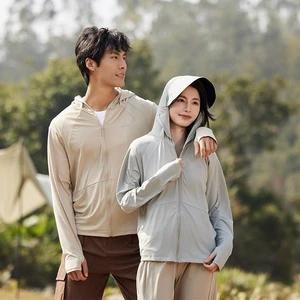 Original Yousha UPF50+ Cool Ice Silk Hooded Wrinkle-Resistant Sunscreen Clothing for Unisex Summer Removable Large Brim Ice