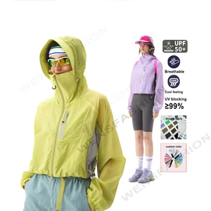 Cool Cycling Sun Hoodie for Women Breathable Anti-UV Jacket with UPF50 Dingin Bahan Jas Anti Matahari Baju Pelindung Matahari