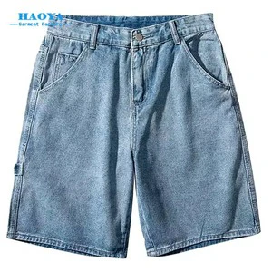 Custom Men's Denim Shorts in Washed Cotton for Jogging Wear with Printed Logo Blank Shorts