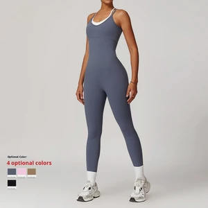 European and American One-piece Sling Sports Jumpsuit Yoga Clothes Outdoor Fitness One-piece