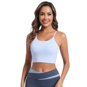 New Arrival Women Breathable Lightweight High Support Comfortable Wrinkle Sports Bra Crisscross Straps for Yoga