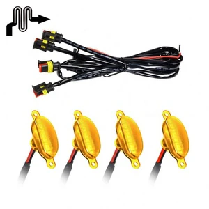 1 Set of 4pcs Grille LED Amber Lights Light Car SUV 4x4 Off-road Pick-up Grille Light LED Marker Indicator Running Warning Lamp