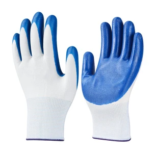 Breathable Nitrile Rubber Coated Safety Gloves Heavy Duty Industrial Work Gloves Durability Warehouse Gardening