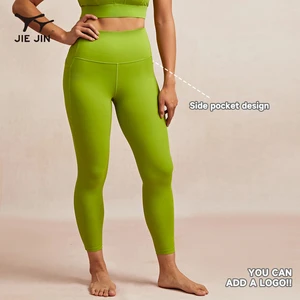 JIEJIN New Styles Basic Solid Breathable Tummy Control High Waist Trainer Woman Fitness Pant Yoga Legging