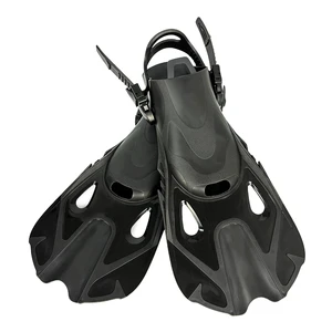 Open Heel Swim Flippers Snorkel Fins Adjustable Buckles Travel Size Short Swim Fins For Snorkeling Diving Swimming Adult